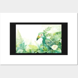 Whimsical and Cute Watercolor Bird Posters and Art